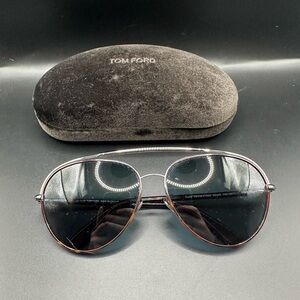 Tom Ford Silver and Blue Curtis Aviator Sunglasses